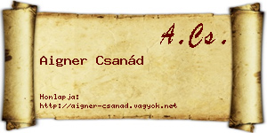 Aigner Csanád névjegykártya